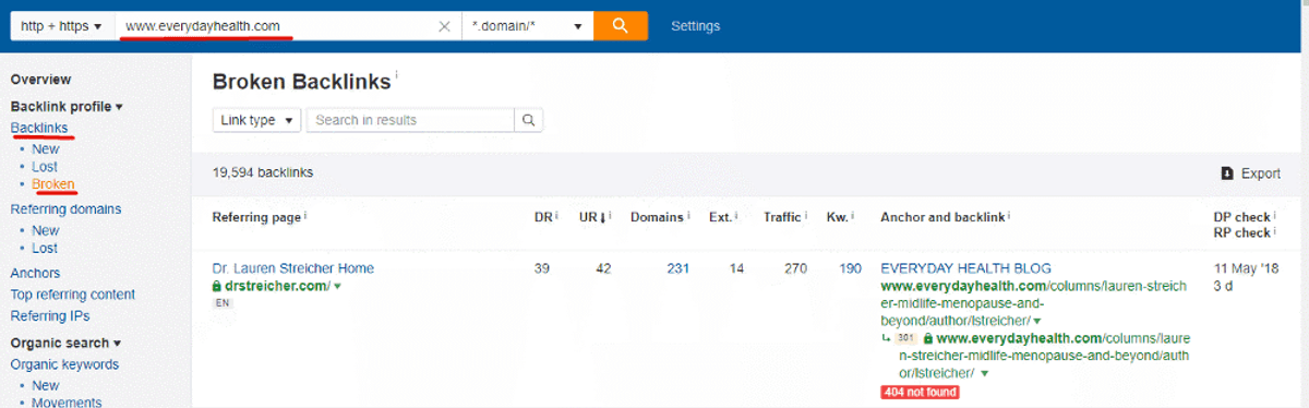Broken links checker