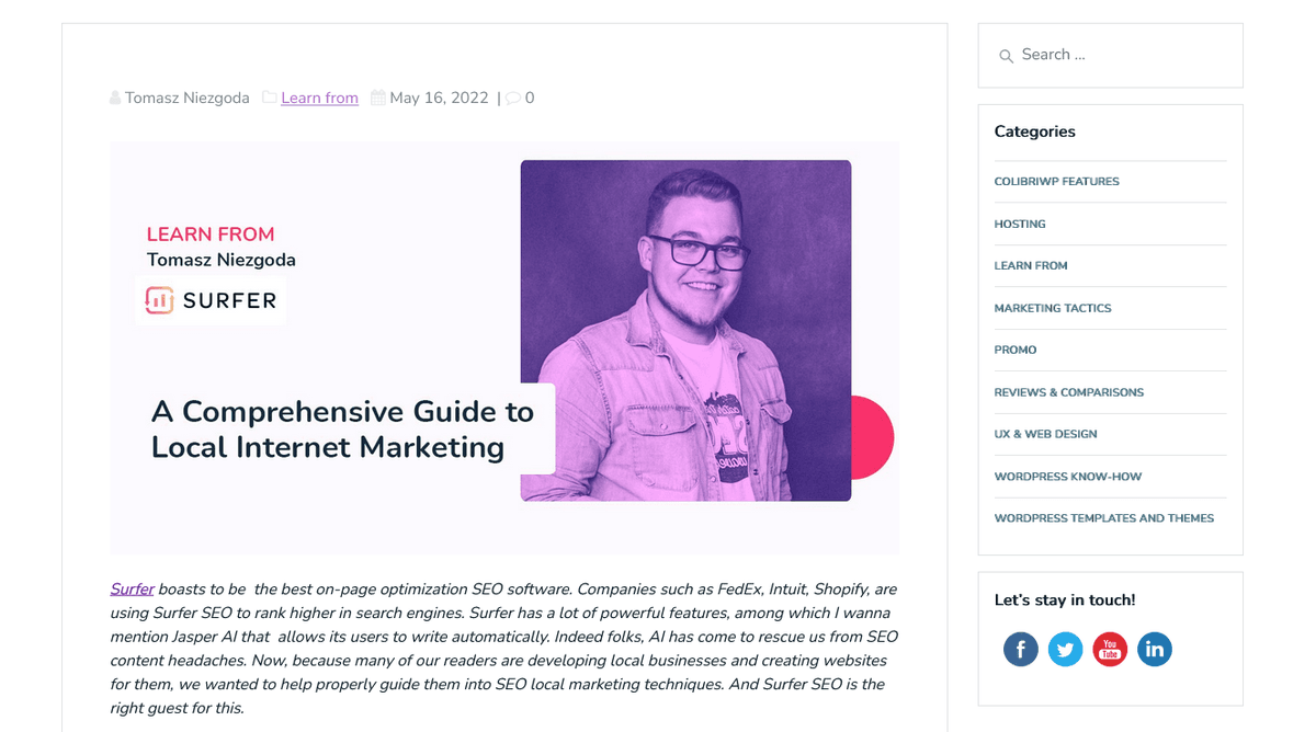 Colibri guest post example