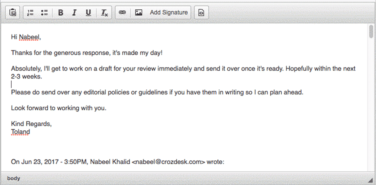 Dealing with responses to guest posts