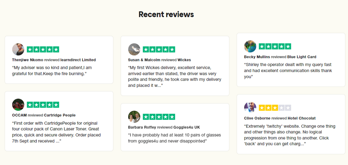 example of testimonials