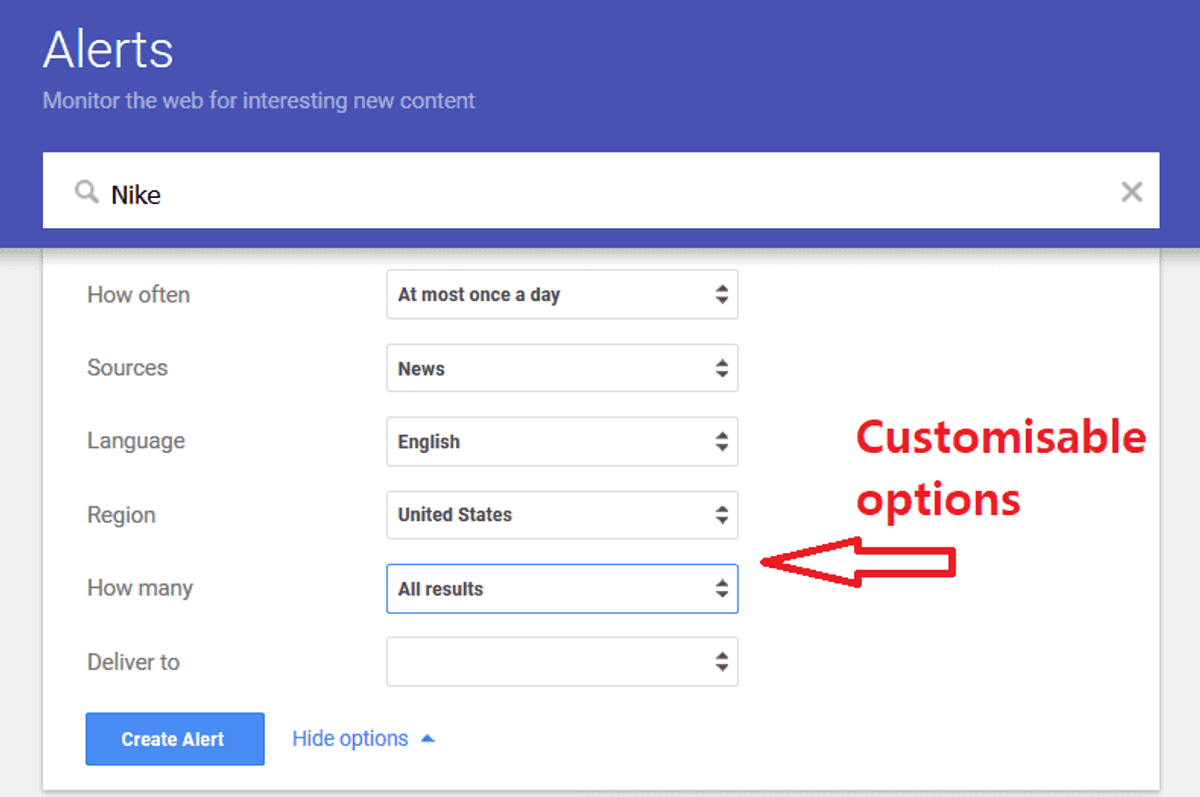 google alerts links