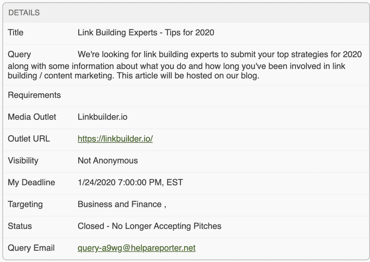 HARO link building