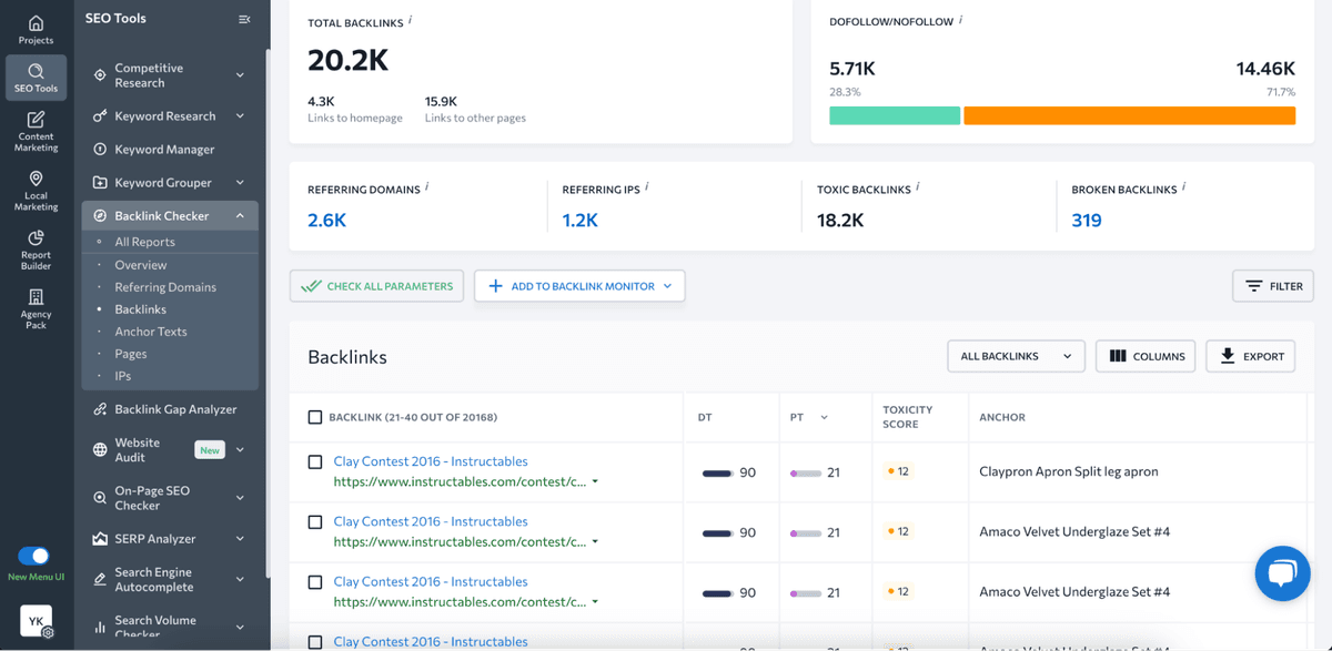 SE Ranking Dashboard