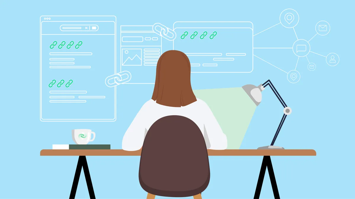 Link Building Process blue