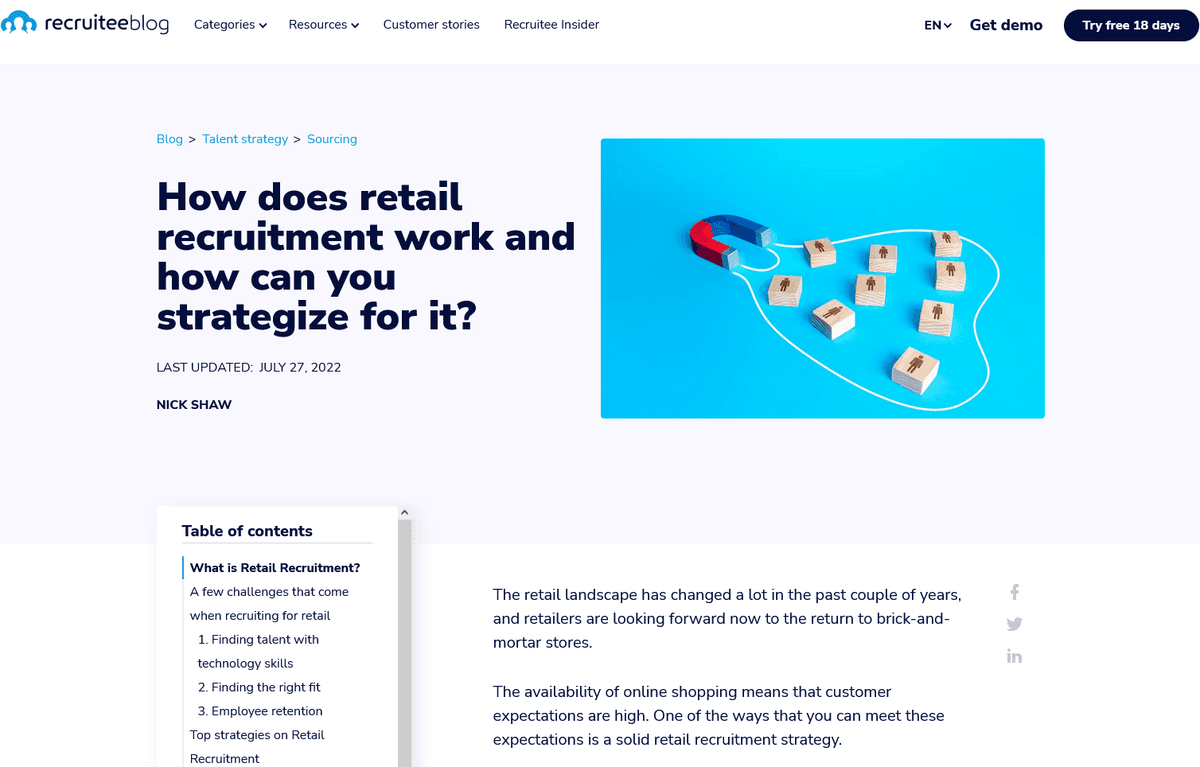 Recruitee guest post example