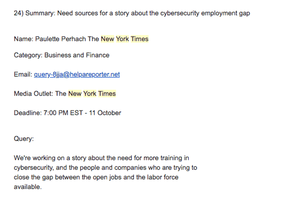 HARO NyTimes