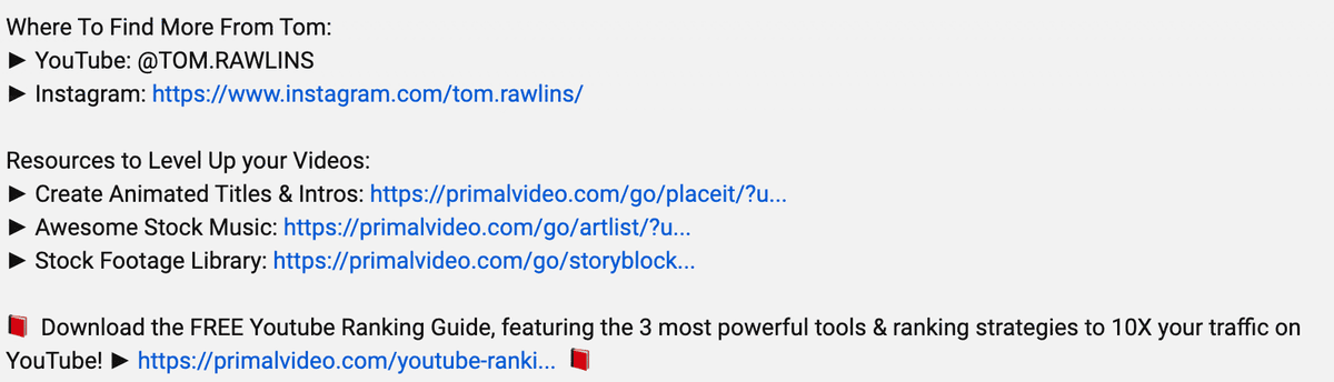Video description links